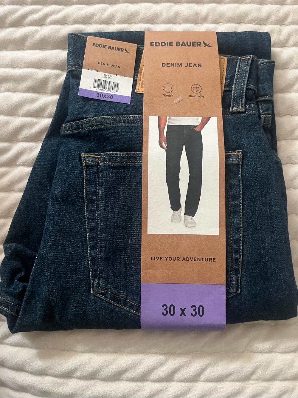 Eddie Bauer Men’s Slim Straight Jeans — Indigo Blue